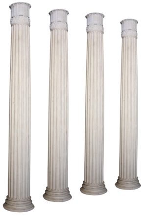 A Set of Four Columns Reclaimed From a Country House 10’7″ Tall