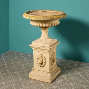 Antique Buff Terracotta Tazza Urn on Pedestal