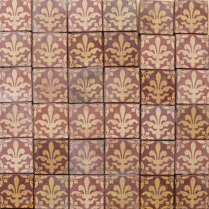 A Set of 36 Reclaimed English Encaustic Floor Tiles