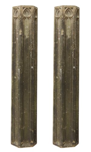 Two 19th Century York Stone Hexagonal Columns or Plinths