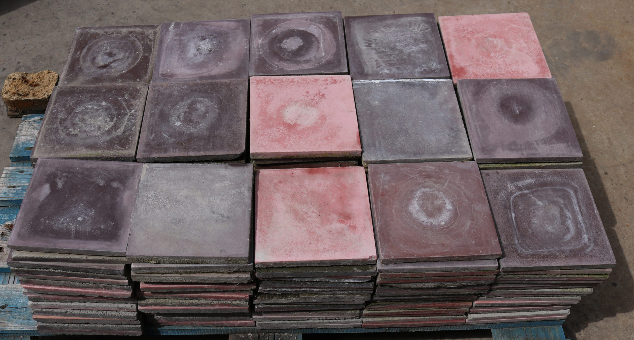 Reclaimed Shades of Purple and Pink Cement Floor or Wall Tiles - UK