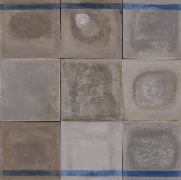 Reclaimed Shades of Blue and Grey Cement Floor Tiles