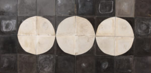 Reclaimed Black and White Circle Pattern Encaustic Tiles 1.4 m2 (15 ft2)