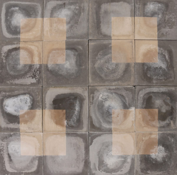 Reclaimed Monochrome Black and Cream Square Pattern Encaustic Tiles 2.2 m2 (23 ft2)
