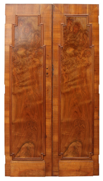 A Set of 1920s Walnut Art Deco Doors