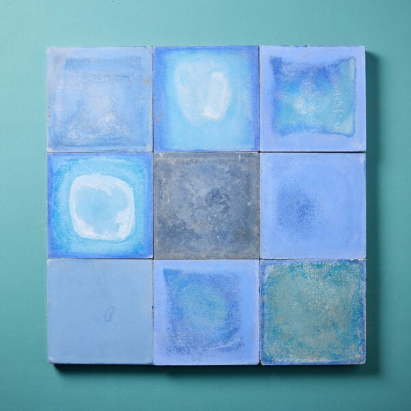 Reclaimed Shades of Blue Cement Floor Tiles 13.2 m2 (142 sq ft)