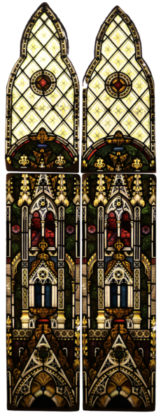 Antique English Stained Glass Church Windows