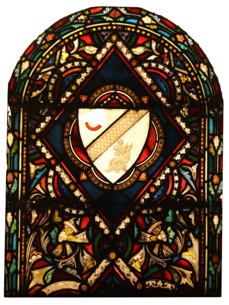 An Antique Stained Glass Window Panel