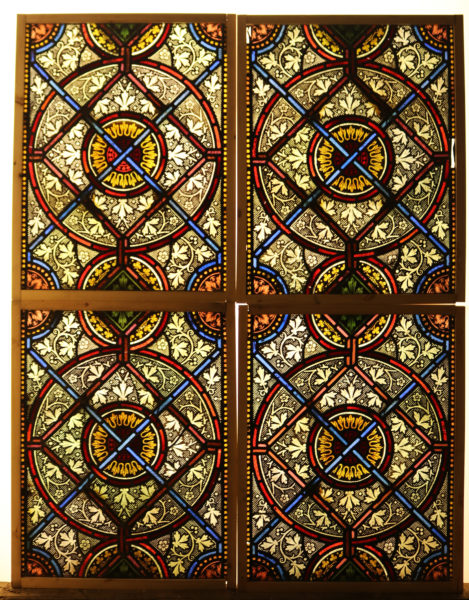 Four Reclaimed English Stained Glass Church Windows