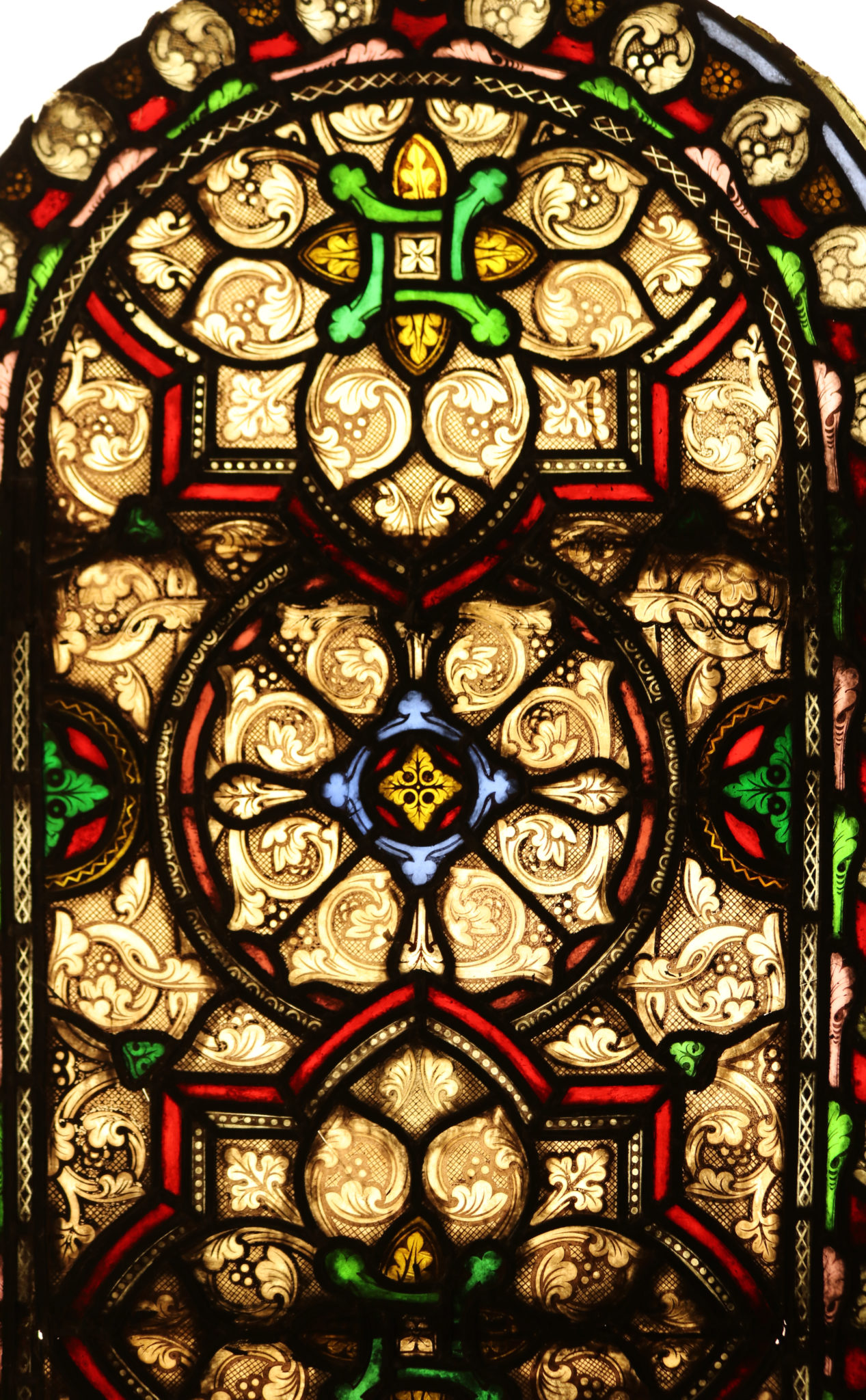 Two Reclaimed Medieval Style Stained Glass Window Panels UK