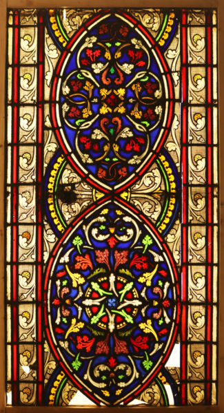 An Antique Medieval Style Stained Glass Window Panel