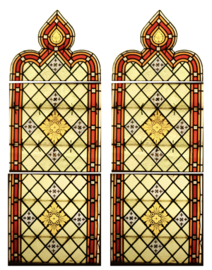 Two Large Reclaimed Stained Glass Church Windows