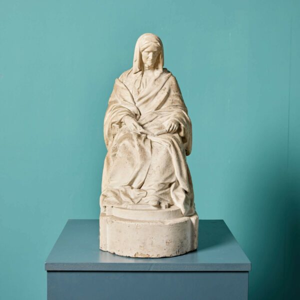 Late 19th Century Plaster Maquette of a Seated Lady