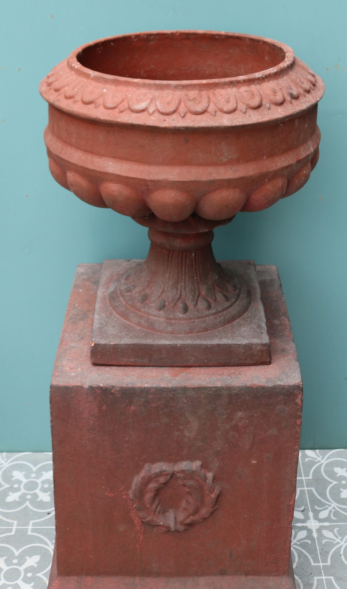 A Pair of Antique Terracotta Garden Urns UK Architectural Heritage
