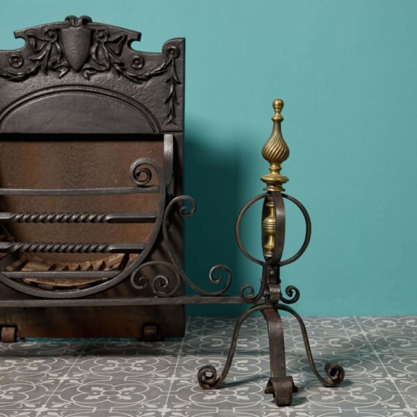 Antique Victorian Wrought Iron Fire Basket