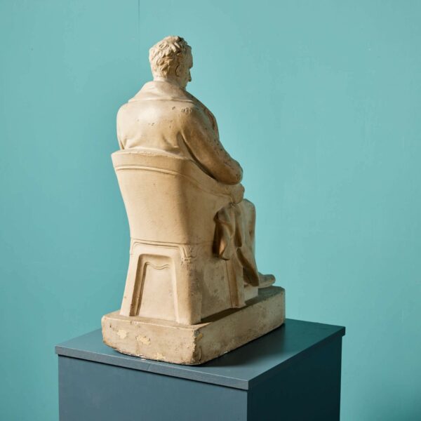 An Antique Plaster Maquette of a Seated Gentleman