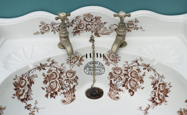 A Reclaimed English Transfer Printed Basin or Sink
