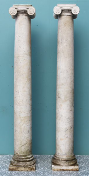 Pair of Antique Neoclassical Style Marble Columns