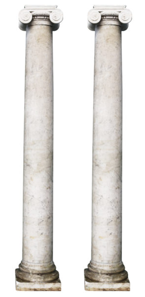 Pair of Antique Neoclassical Style Marble Columns
