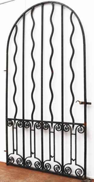 A Reclaimed Arched Wrought Iron Pedestrian Gate