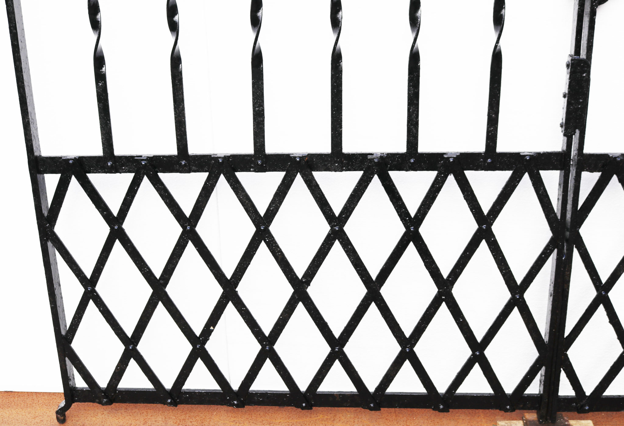 A Set of Reclaimed Wrought Iron Gates 216 cm (7'2