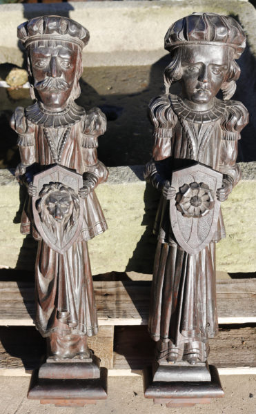 A Pair of 18th Century Hand Carved Oak Figures