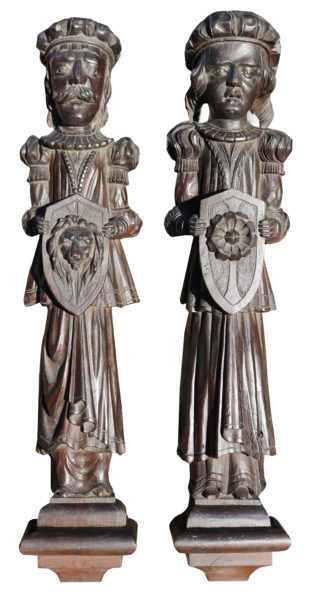 A Pair of 18th Century Hand Carved Oak Figures