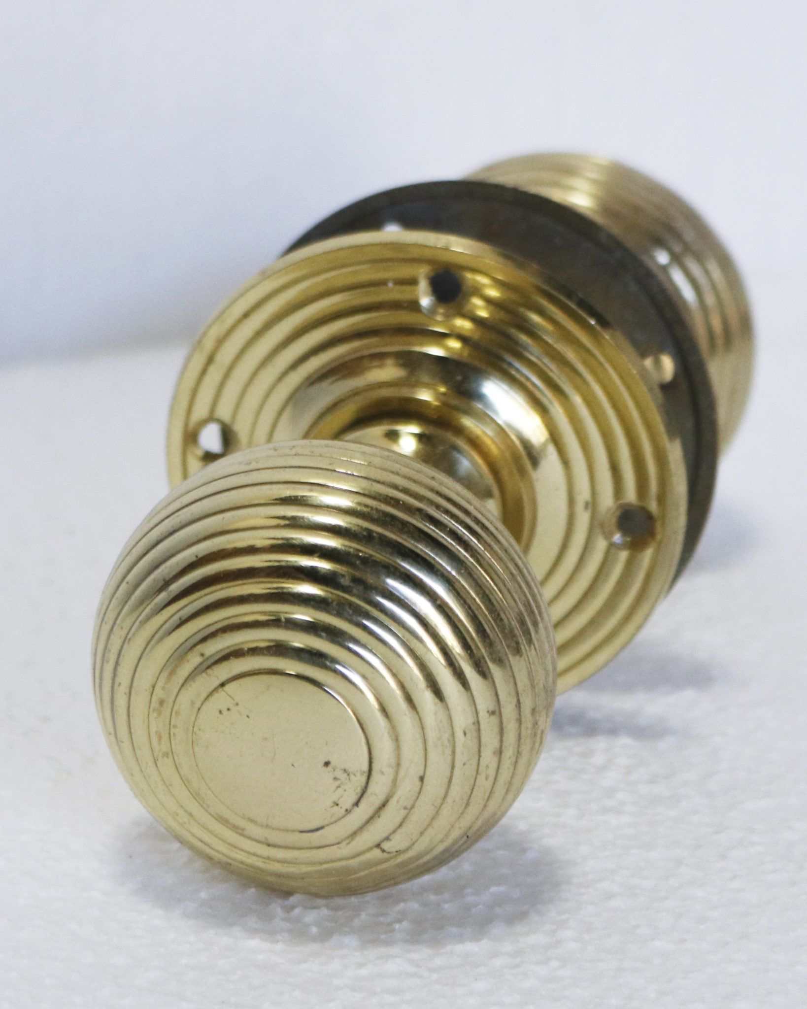 Reclaimed Brass Beehive Door Knobs UK Architectural Heritage