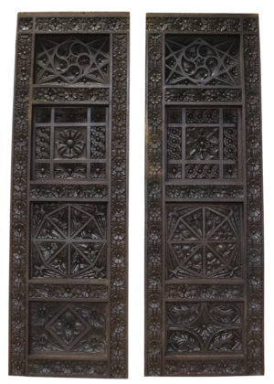 A Pair of Antique Reclaimed Carved Oak Panels