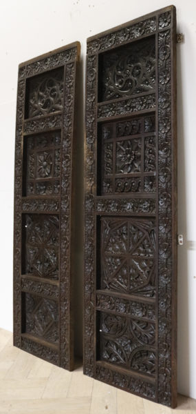 A Pair of Antique Reclaimed Carved Oak Panels