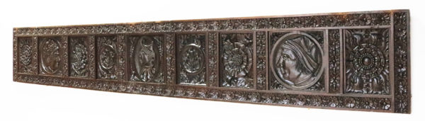 An Antique English Carved Oak Panel (2.92m wide)