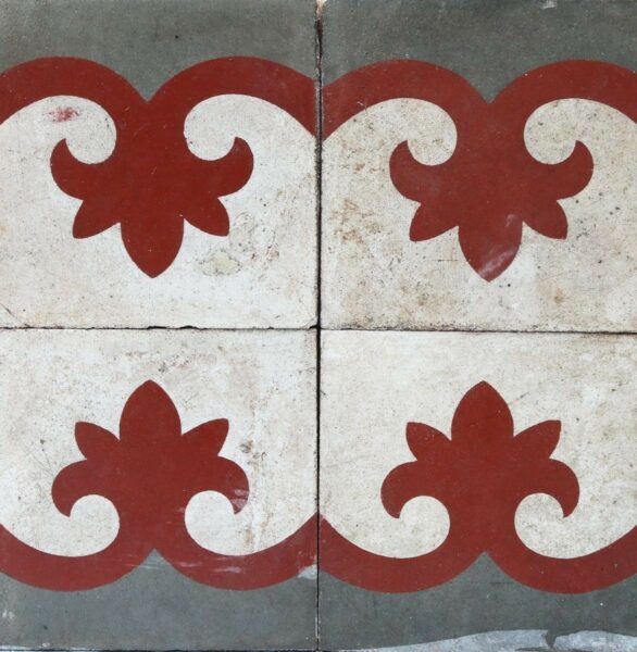 Reclaimed Patterned Encaustic Cement Floor or Wall Tiles 1.12 m2 (12 ft2)