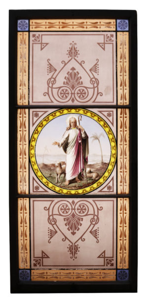 A Large Religious Antique Stained Glass Window