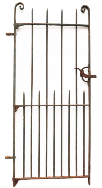 A Reclaimed Scroll-Top Wrought Iron Side Gate