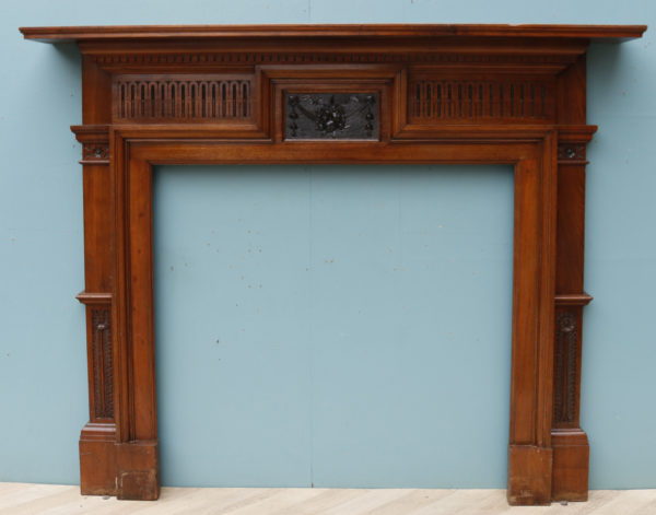 A Reclaimed Walnut Fireplace in the Arts and Crafts Style