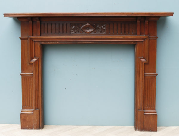 A Reclaimed Victorian Style Walnut Fire Surround