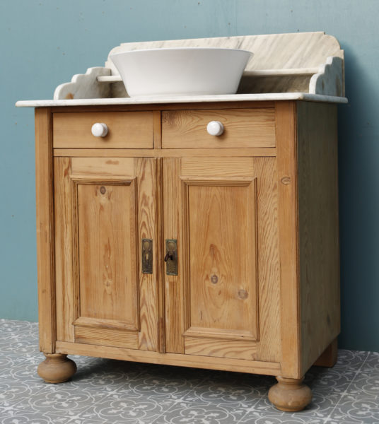A Victorian Style Reclaimed Carrara Marble Washstand