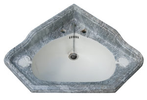 An Antique ‘Johnson Brothers’ Marbleised Corner Basin