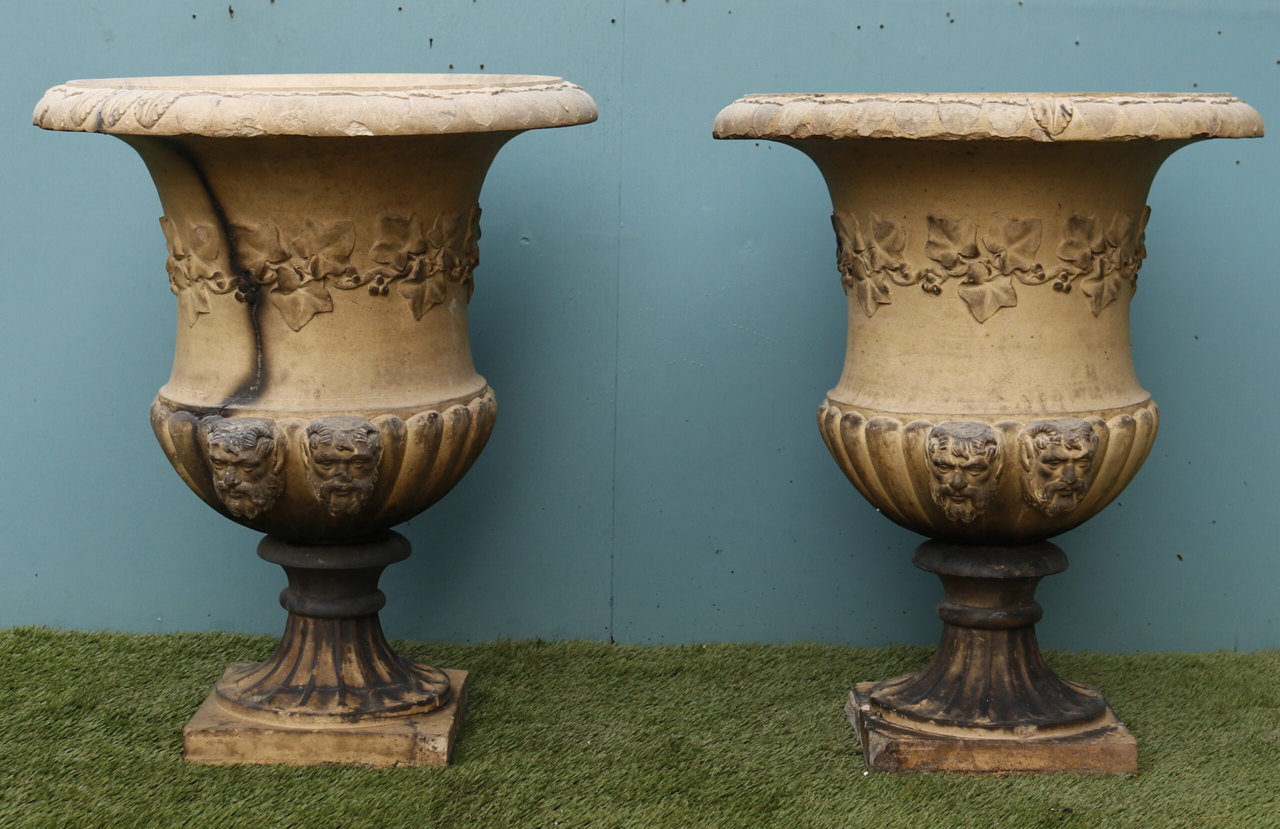 Two Antique J M Blashfield Terracotta Garden Urns UK Architectural