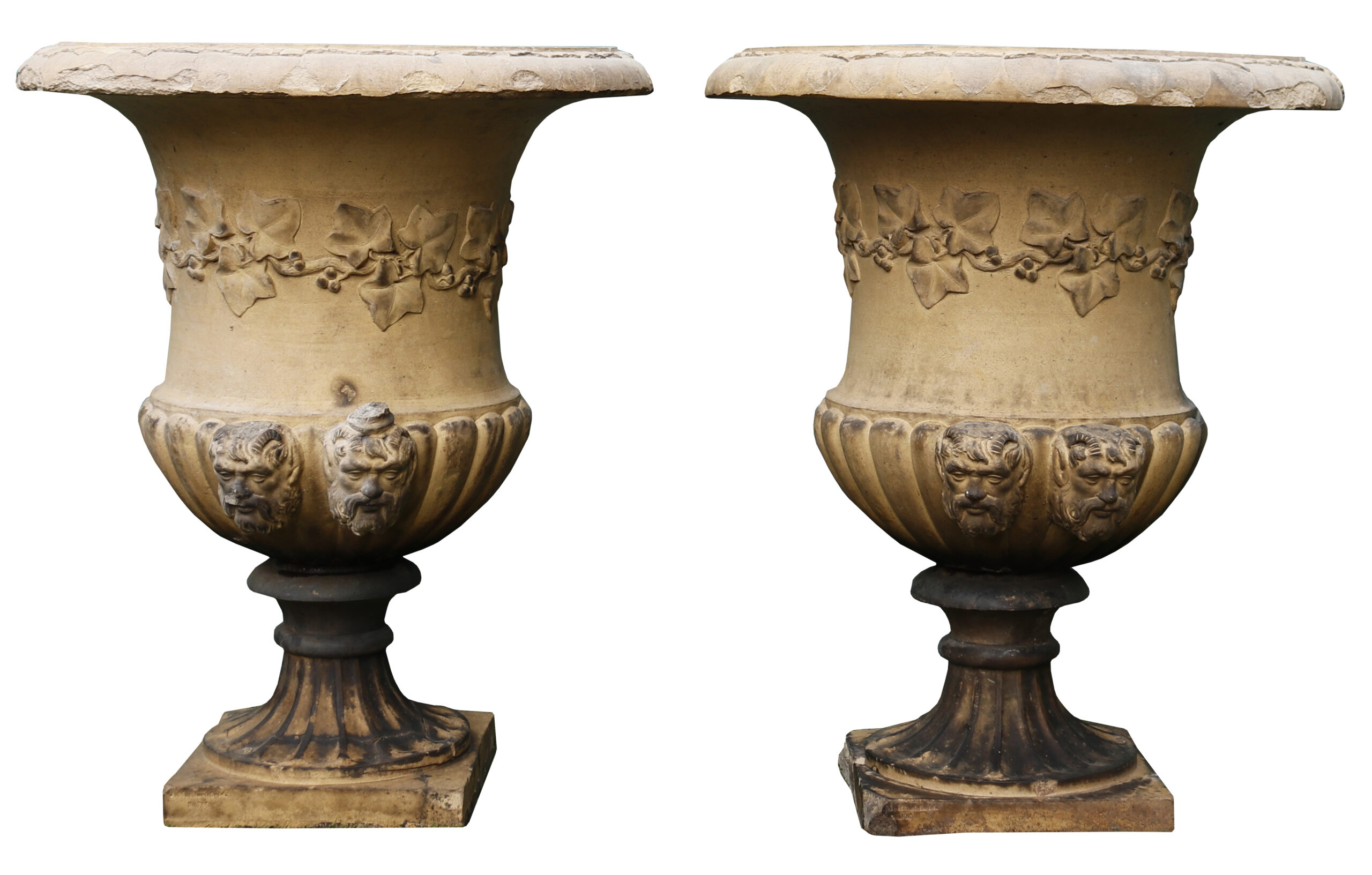 Two Antique J M Blashfield Terracotta Garden Urns UK Architectural