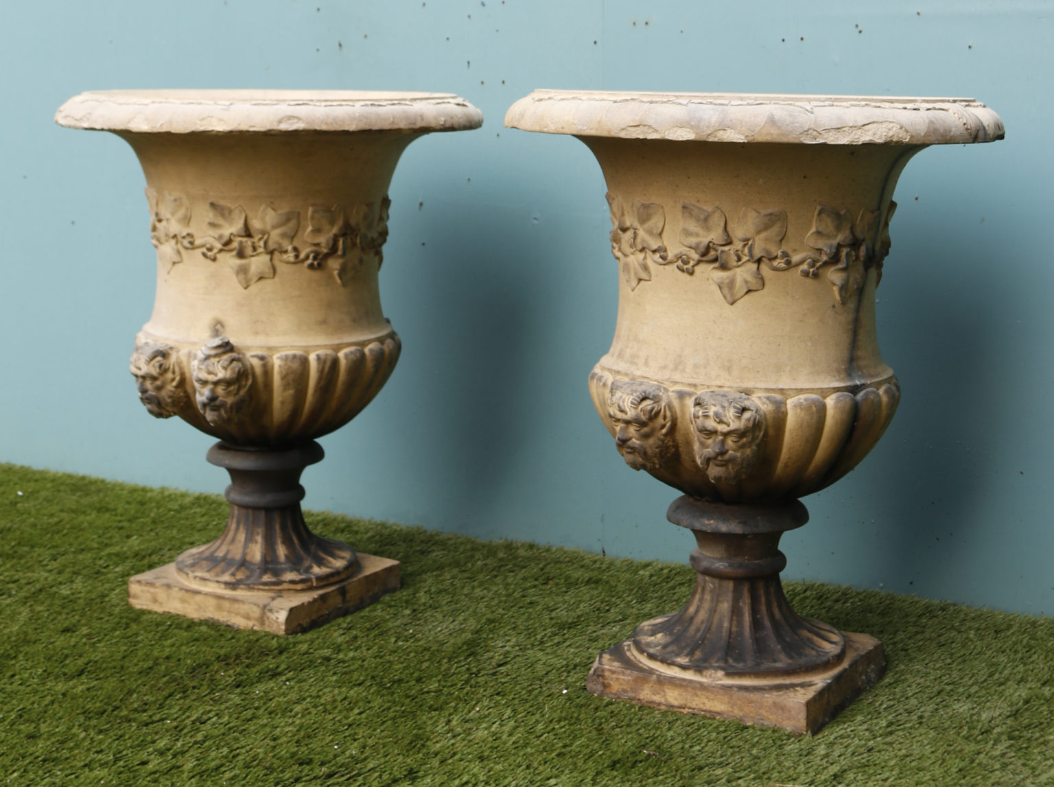 Two Antique J M Blashfield Terracotta Garden Urns UK Architectural