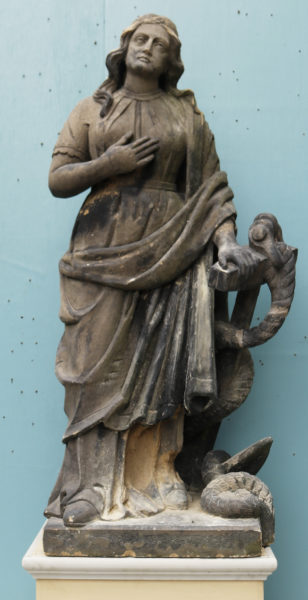 An Antique Carved Stone Statue of Hope