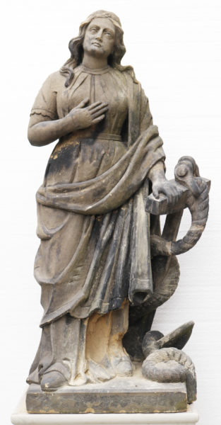 An Antique Carved Stone Statue of Hope