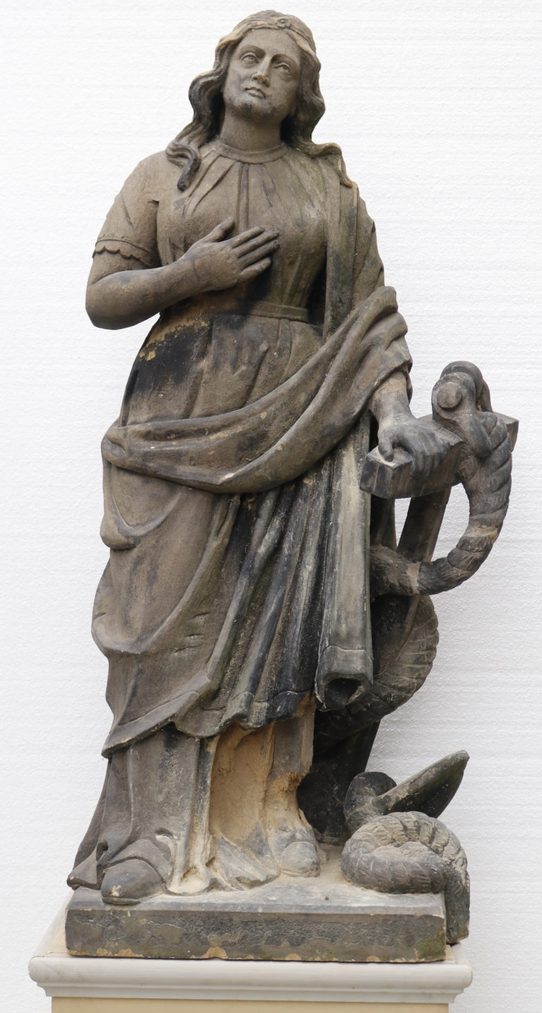 An Antique Carved Stone Statue of Hope UK Architectural Heritage