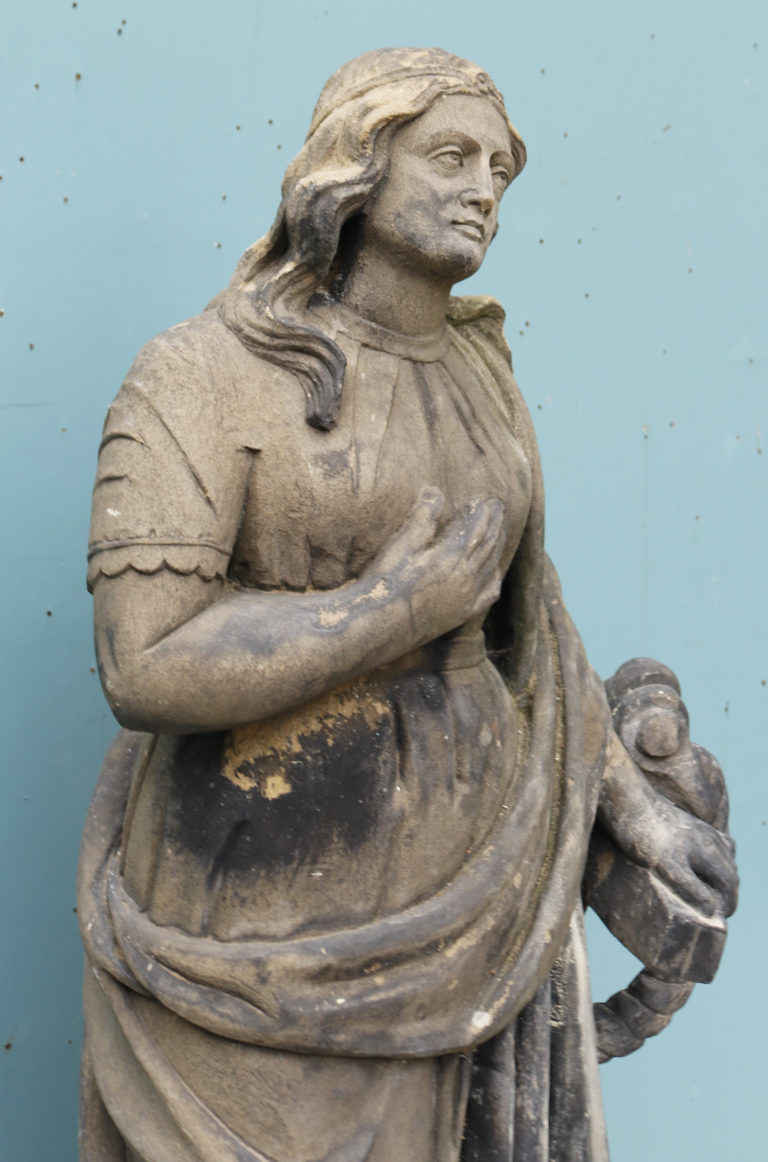 An Antique Carved Stone Statue of Hope UK Architectural Heritage