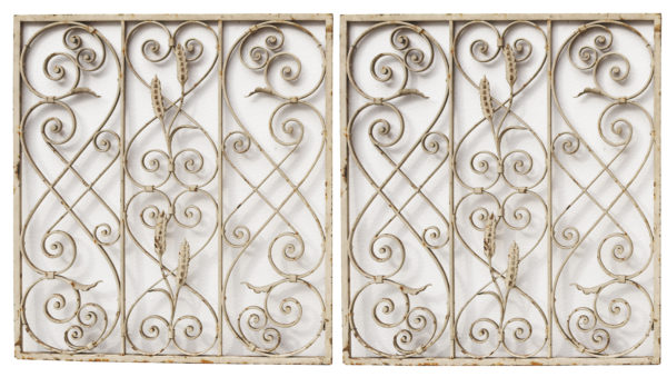 Two Reclaimed Wrought Iron Grills