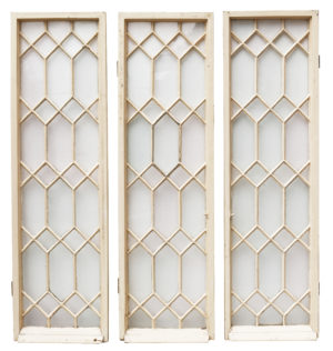 A Set of Three Reclaimed Astral Glazed Windows