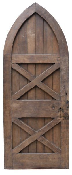 Antique Gothic Arched Oak External Door