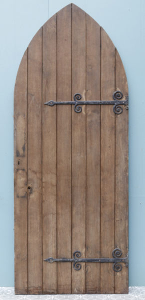 Antique Gothic Arched Oak External Door