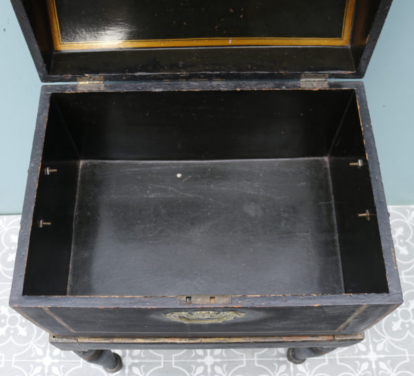 An Antique Ebonised Box on Stand UK Heritage